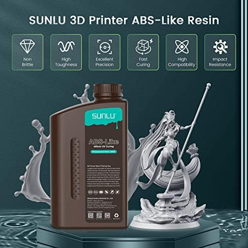 Sunlu ABS-како 3D смола од 3D печатач 1 кг сива и 3Д печатач свилен филамент, Сонце Сјајно свила Пла филамент 1,75мм ， мазна свилена површина ，