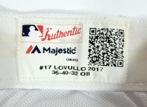 2017 Arizona Diamondbacks Torey Lovelulo #17 игра користени бели панталони 36-40-32 085-Игра користена MLB панталони