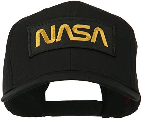 e4hats.com црна НАСА извезена закрпена капа со висок профил