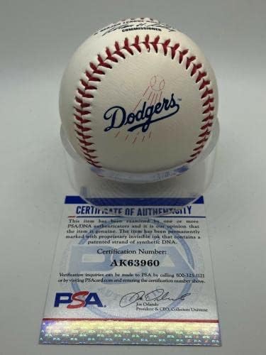 Џим Трејси Лос Анџелес Доџерс Потпиша Автограм Логото Бејзбол ПСА Днк-Автограм Бејзбол