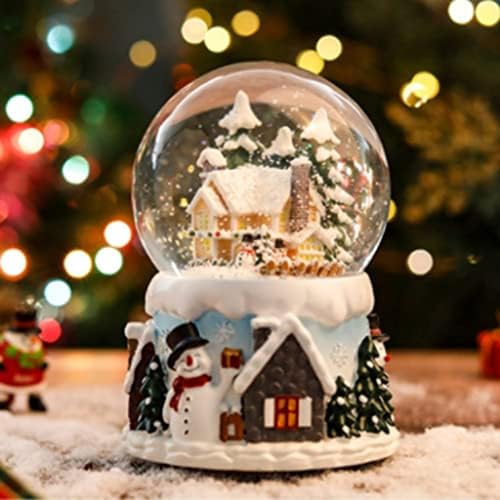 Дебела светлечка ротирачка лебдечка снегулка кристална топка креативен подарок октава кутија музичка кутија за подарок за Денот на