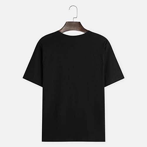 Xiloccer Машки обичен тркалезен врат 3Д печатен блуза кратки ракави врвови маички маички маички маички графички момци дуксерии