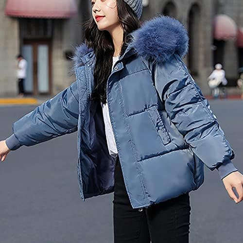 Prdecexlu долга ракав Овер -палто за жени новини плус големина пуфтер јакна колеџ зима со џебови дебели опремени меки