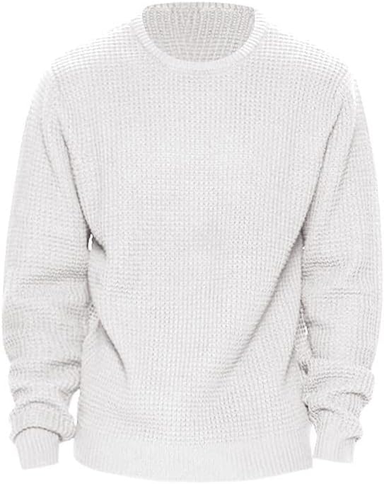 Џемпери Нов Машки Тркалезен Врат Еднобоен Лабав Пуловер Џемпер Младински Моден Секојдневен Врв За Мажи