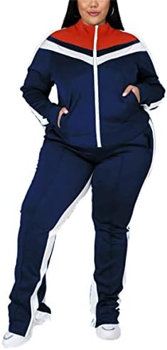 Fcutel Sweatsuits За Жени Cuasal Плус Големина Патент Лента Јакни Долги Панталони Тренерки Сетови Џогирање Костум