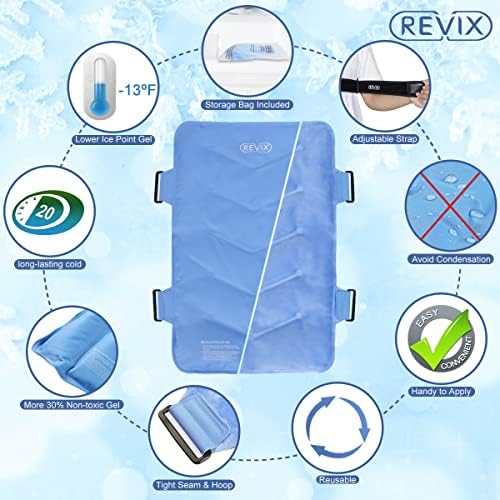 Ревикс XL колено мраз пакет завиткајте околу целото колено и целосен заден мраз пакет за повреди повторно користење