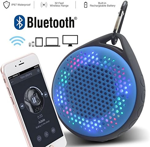 Водоотпорен звучник на отворено Magnavox со светла за промена на бојата и Bluetooth