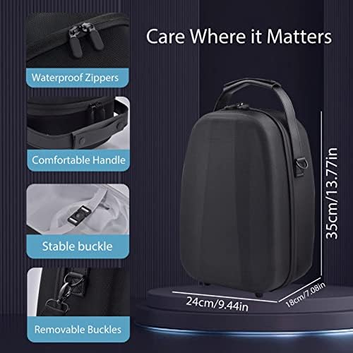 Caseусинк ПС VR2 Случај | Лесна водоотпорна торба за складирање на тврди случаи Ева | PlayStation VR 2 Слушалници за носење и додатоци за контролор на допир