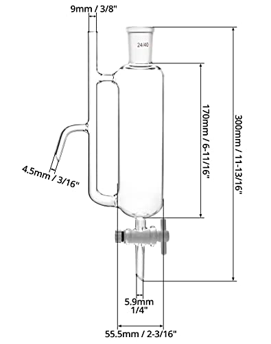 QWORK 250 ml Вода Масло Приемник Сепаратор со 24/40 Заеднички, Есенцијално Масло Дестилација Комплет, Еднократно Боросиликатно Стакло Лабораторија Снабдување