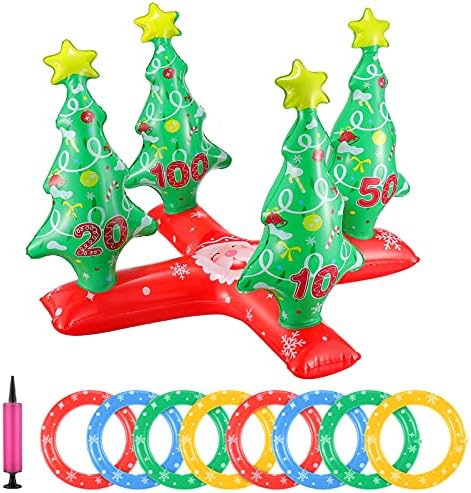 Clispeed Firn Three Ring Fils Game Children Childentable Filping Filts Set Easy за надувување и дефлатирање со 8 парчиња прстени