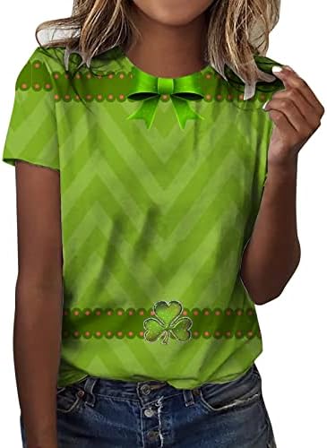 Врвна кошула за жени летни есенски облека за кратки ракави трендовски екипаж памук графичка обична блуза R6 R6