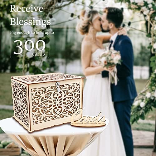 Ајтаи САМ Рустикална Кутија За Свадбена Картичка Со Знак За Заклучување И Картичка Дрвена Кутија За Подароци Кутија За Пари За Прием Годишнина