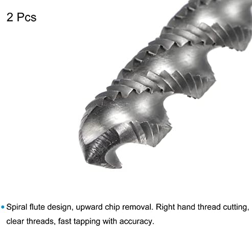 Уксел спирални флејти славини, 1/4-28 UNF 2B со голема брзина на челик за неоткриена машина за мелење на конец за навојување допрете 3 флејти алатка за прислушување 2 парч