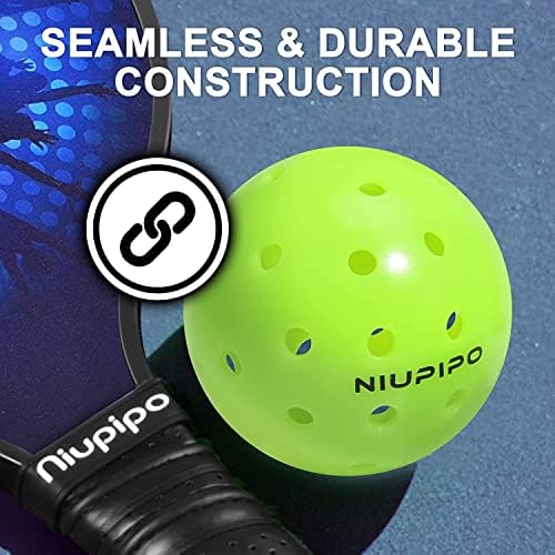 Niupipo топки од пикабол/мрежа за пиклебол, топки со пикаболи на отворено, Одобрени топки за кисели топки/преносни мрежи за топки за турнири, висока еластичност и издрж