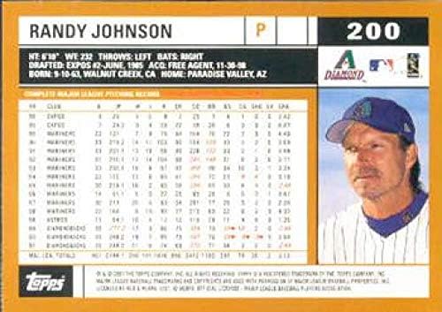 2002 Топс #200 Ренди Џонсон НМ-Мт Diamзона Дијамантбекс Бејзбол МЛБ