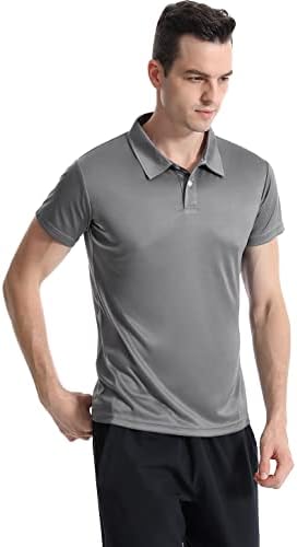 Femdouce polo кошула машки поло маици со кратки ракави влага за губење кошули за мажи Поло голф кошула мажи атлетски вклопување 1-4