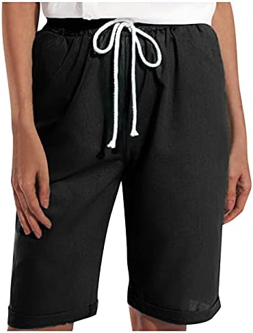 Графики Бермуда шорцеви за жени колено должина на коленото летни летни шорцеви со дрес со длабоки џебови дневни долги шорцеви кои работат шорцеви