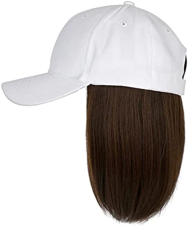 Кратка боб фризура што може да се отстрани перика капа за жени безбол капа со екстензии за коса права девојка пепел руса мешавина од