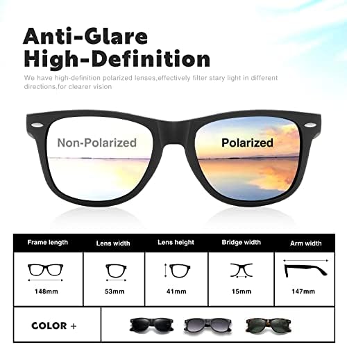Демикос очила за сонце за сонце поларизирани очила за сонце за жени жени ретро огледало за возење риболов UV400 заштита