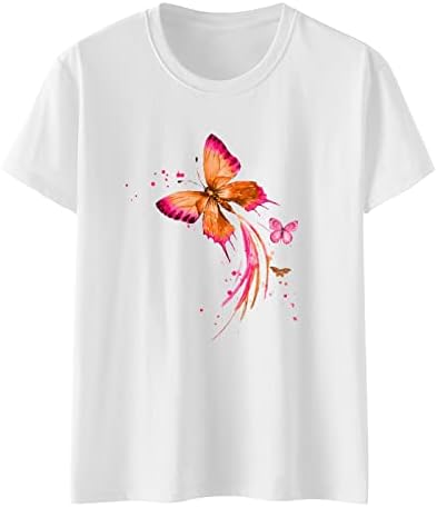 Врвна маица за женски есен лето 2023 година облека со кратки ракави на екипажот графичка кошула 0H 0H