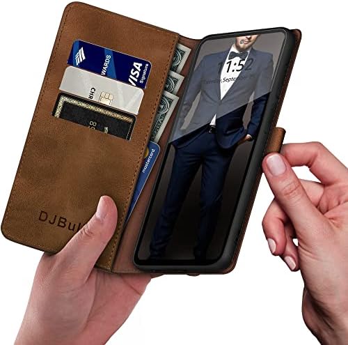 Djbull Samsung Galaxy S21 FE паричник случај со q rfid блокирање Q Држач За Кредитна Картичка, pu кожа телефон случај Шокпроф