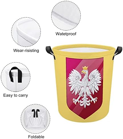 Грб На Полска Корпа За Перење Склоплива Висока Облека Попречува Со Рачки Торба За Складирање