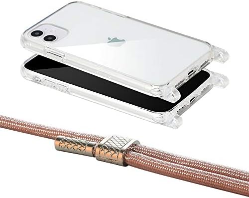 N/h јасен случај за iPhone 11pro, iphone 11pro кутија со вкрстена лента за прилагодување на вратот на вратот на вратот, заштитен