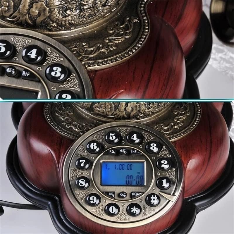 N/A Антички кабел Телефонски смола Фиксна дигитална ретро телефонска копче бирање гроздобер декоративни ротациони телефони со фиксна