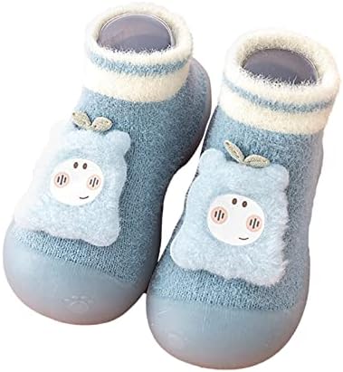 Синиа дете за новороденчиња за новороденчиња, момчиња чорапи Шоа за новороденчиња, обувки за зимски мали деца, меки мали деца, снежни чизми со големина 5