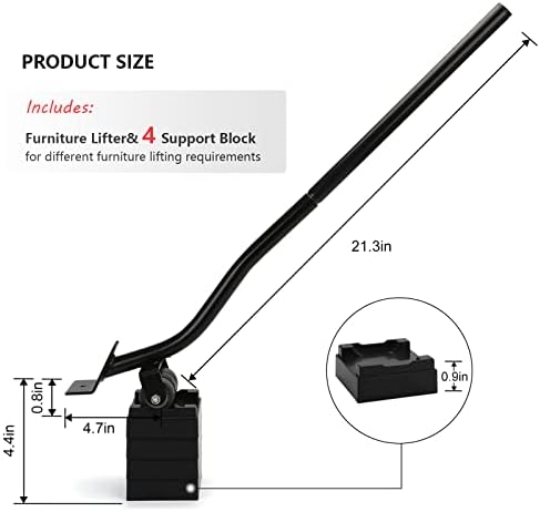 Подигнувачи на мебел за мебел за тешки мебел за мебел за мебел Поставете го тешкиот мебел Брзо и лесно, може да се искачи на високи 4,4