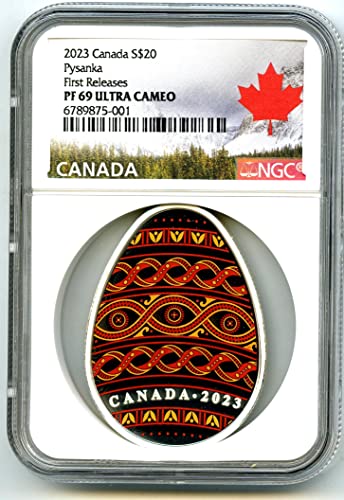 2023 Ca Ca Canada Pysanka украински доказ за јајце први изданија S 20 $ NGC PF69 UCAM