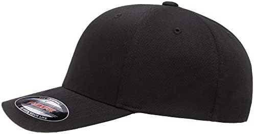 Оригинален FlexFit Wooly Combed Ballcap | Флексфит машки атлетски бејзбол опремена капа | Среден профил опремена со флексија Флекс вклопувачки