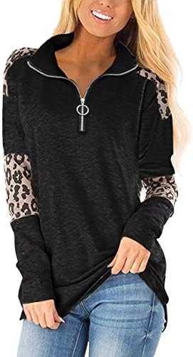 Syellowafter Women Women Lapel Swemshirts Half Zip-up Pulverove