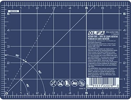 Олфа 6 x 8 самото лекување ротационо сечење мат - двострана душек за сечење од 6х8 инчи со решетка за ткаенина, шиење, ватирање и занаети, дизајнирани за употреба со рот
