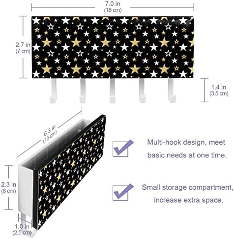 Лаијухуа шарени лепила куки со 5 куки и 884 оддел за складирање, совршен за вашиот влез, кујна, спална соба и златни starsвезди-01