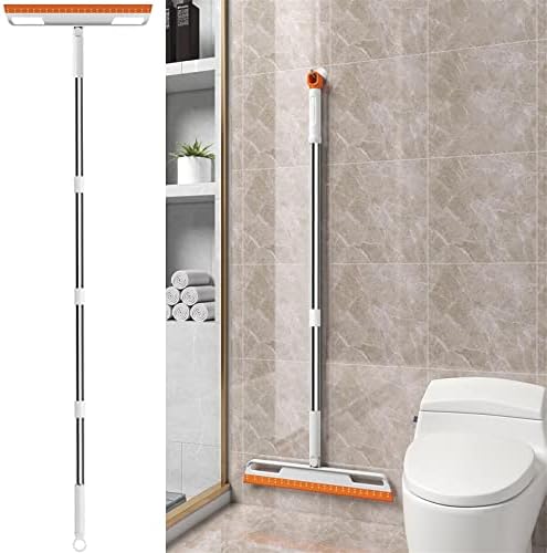 ZukeesB метла за метла за домаќинство со прилагодлива бришачка под подот за туширање бања за туширање