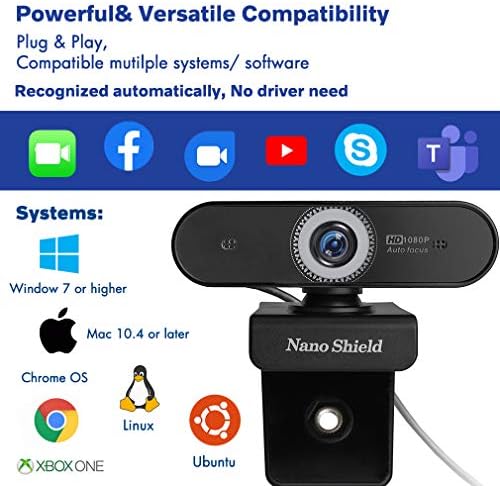 Автофокус Веб Камера Со Микрофон, Trobing 1080p Full HD ВЕБ Камера USB Широк Екран Веб Камера Стриминг Компјутерска Камера За