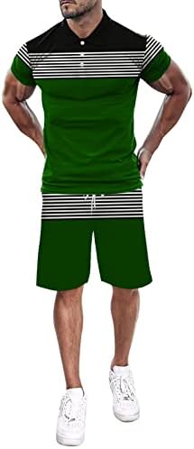 Машка маица за кратки ракави QVKARW и шорцеви поставени 2022 летна спортска облека со 2 парчиња облека за тренерки за манжети за мин.