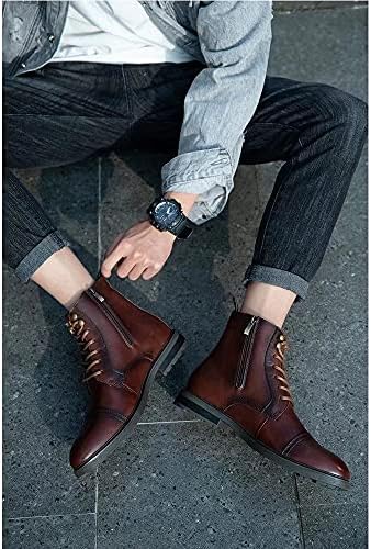 Чизми за чизми од аркабирд Челси, стилски и удобни кожни чизми на глуждот Чука со патент