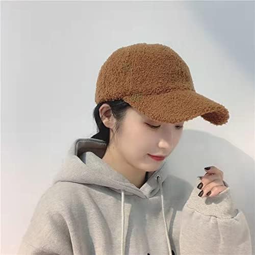 Womenените faux-lamb-волна бејзбол-капа на отворено зимско топло мечето-флицето хип-хоп капа за унисекс
