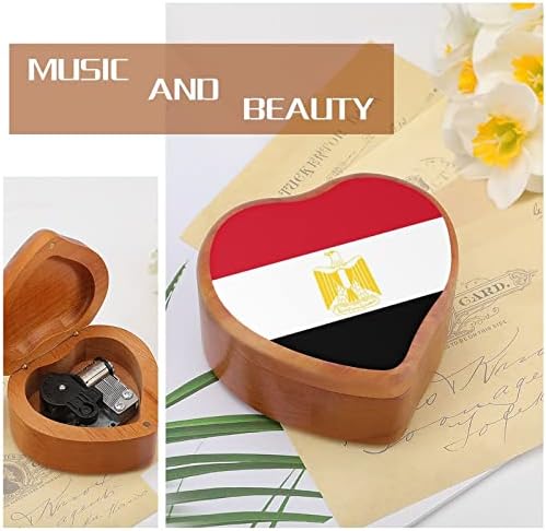 Египетско знаме пошумено музички кутии гроздобер врежана срцева музичка кутија подарок за роденден на Божиќната годишнина од в