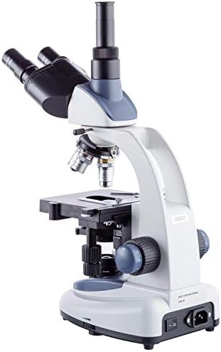 Дигитално професионално соединение на Amscope T380C-M Тринокуларен микроскоп, зголемување од 40x-1000x, WF10X и WF25X окули, Brightfield, LED