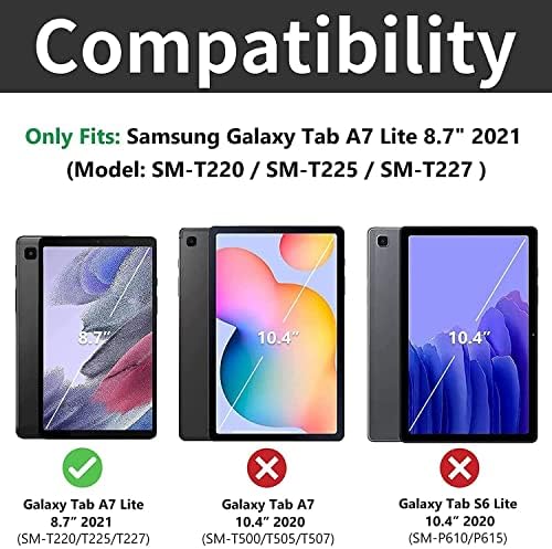 Случај за Samsung Galaxy Tab A7 Lite 8,7 инчи 2021, ултра тенок лесен автоматски сон/буден паметен капак за Samsung Galaxy Tab A7 лајт таблета,