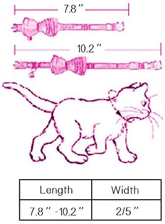 Чуки 2 Пакување/Комплет Јака За Мачки Отцепена Со Симпатична Машна И Ѕвонче За Кити И Некои Кученца, Прилагодлива од 7,8-10,5 Инчи