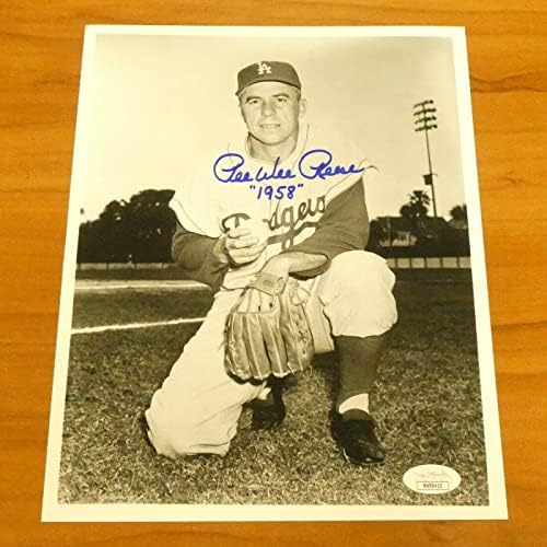 Pee Wee Reese Baseball Hof потпиша 8x10 Brooklyn Dodgers Фотографија со JSA COA - Автограмирани фотографии од MLB