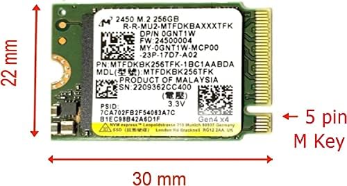 OEM Micron 256GB M.2 PCI-E NVME SSD Внатрешен погон на цврста состојба 30мм 2230 Форм фактор m клуч палуба за пареа