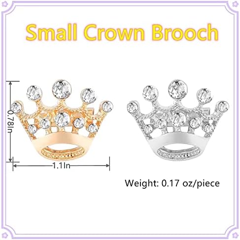 Мали Круна Брош иглички за жени мода Кристал Злато Сребро Круна Брош За мажи