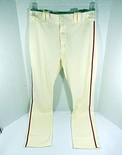 година Сент Луис кардинали 36 Игра користени панталони со креми 34-38-34 DP43272-Игра користена MLB панталони