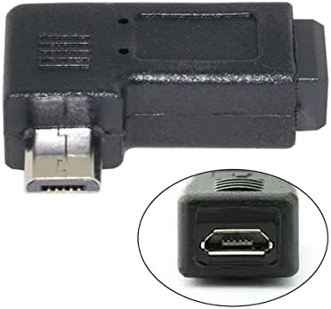 Chenyang 2 парчиња/лот 90 степени лево под агол микро USB 2.0 5pin машки до женски M до F адаптер за проширување