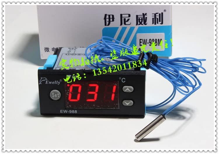 Евели термостат EW-988M прекинувач за контрола на температурата Дигитален дисплеј Висока температурна контролор на температура 0-149